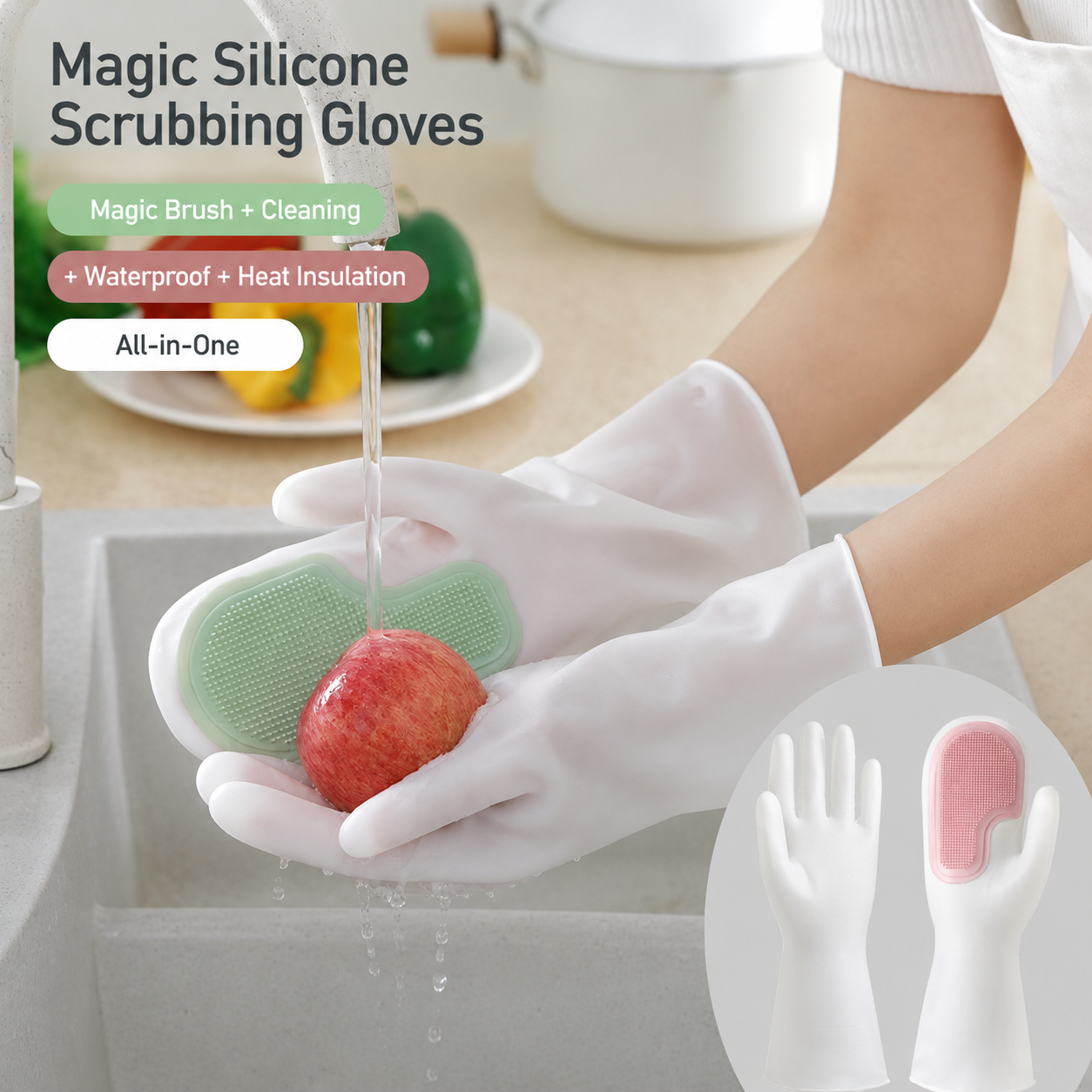 Magic Sillicone Scrubbing Gloves