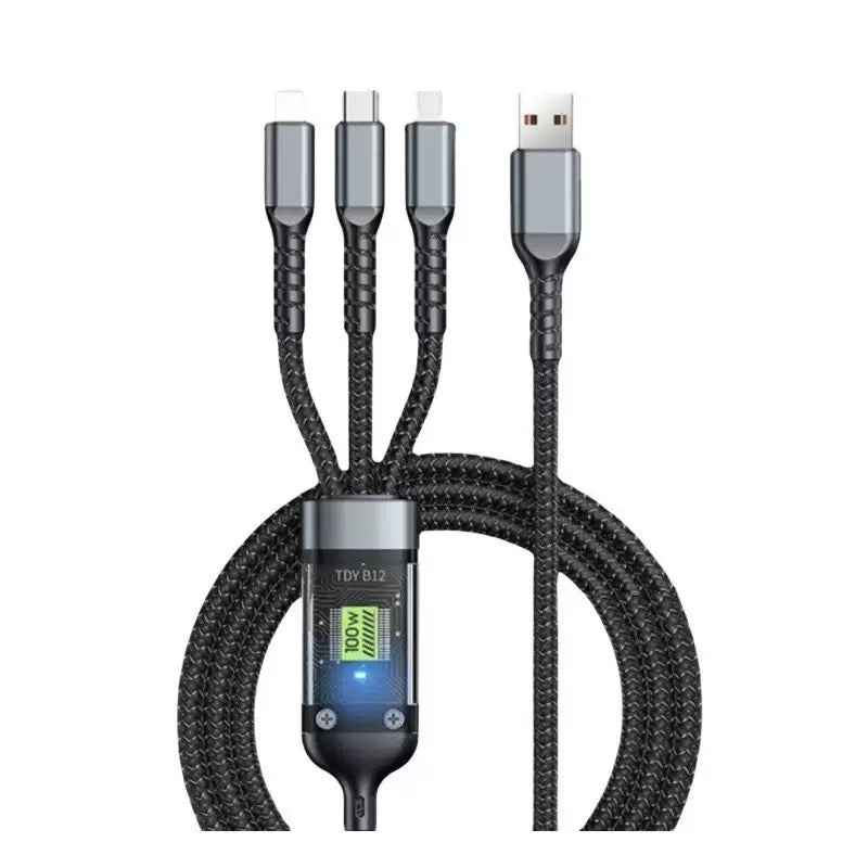 Cross Border 100w transparent One to Three Data Cable