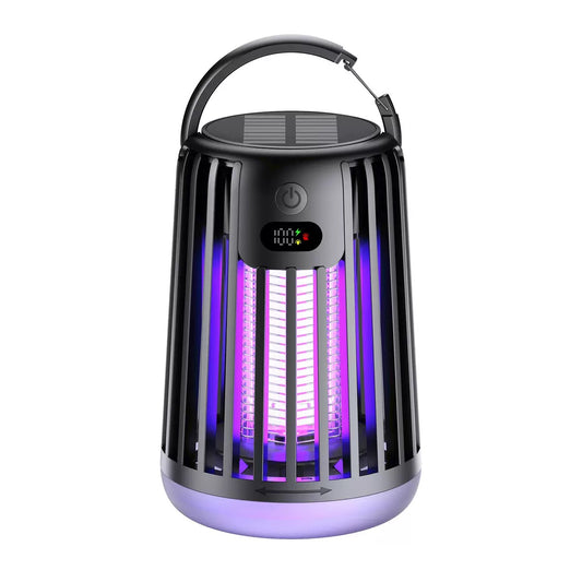 Lampe anti-moustiques solaire UV rechargeable pour maison et camping